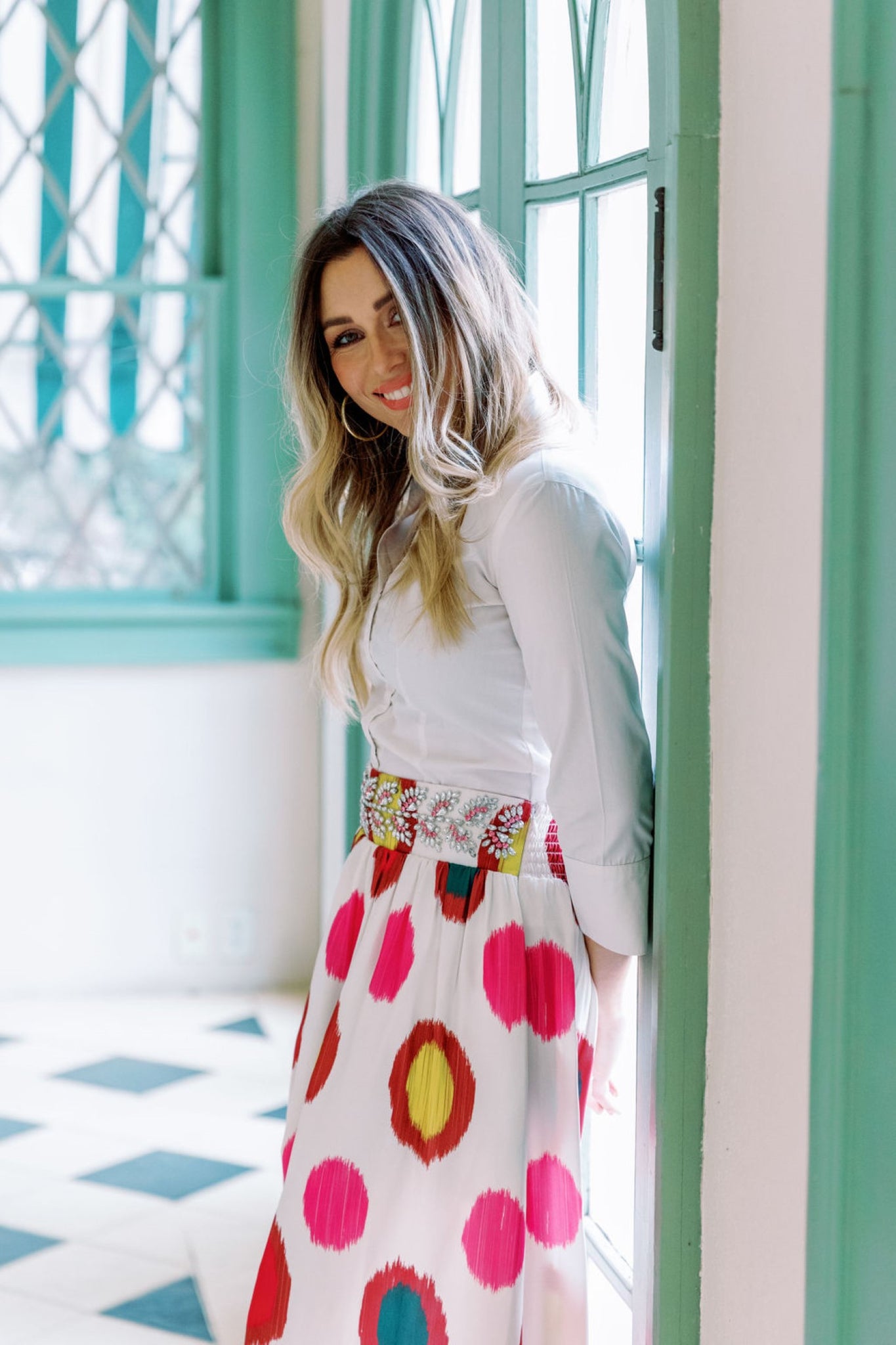 Lillian Skirt in Holiday Baubles