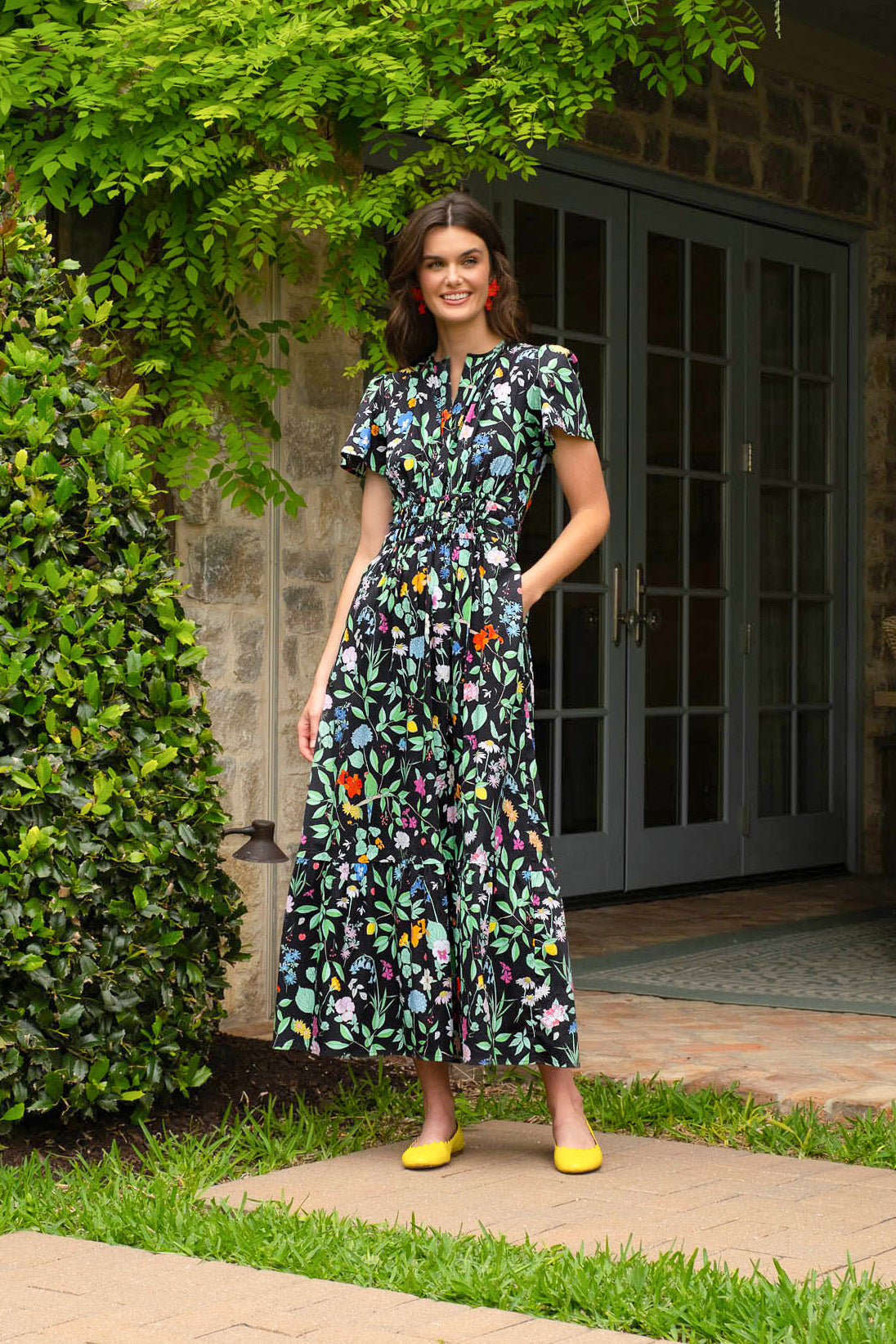 Sheridan French I PreSpring 2025 I Eloise Dress in Onyx Wildflower XL Sheridan French I PreSpring 2025 I Eloise Dress in Onyx Wildflower XL
