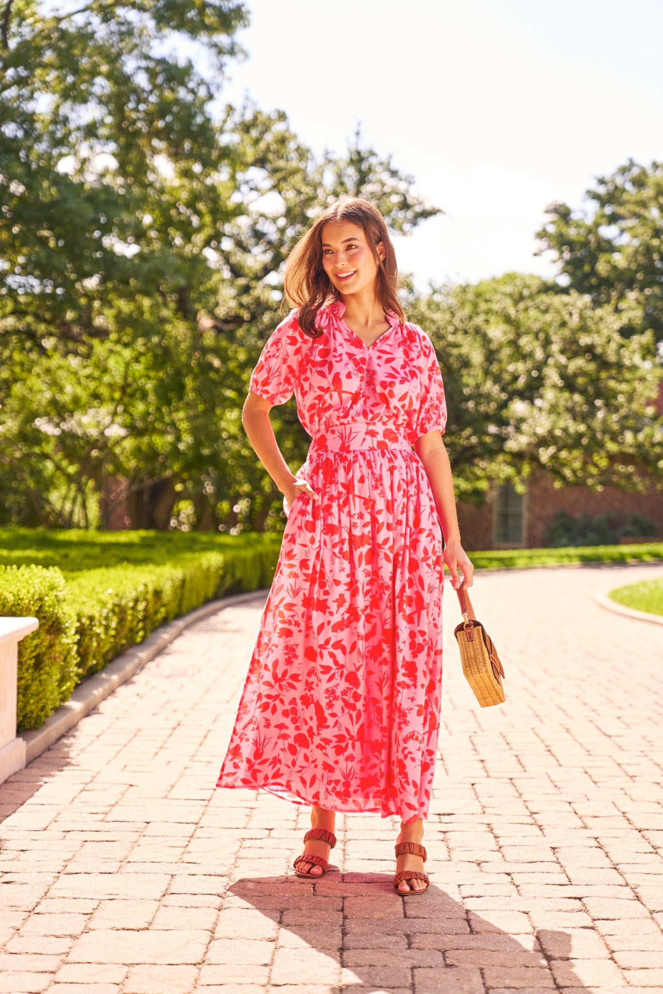 Lillian Skirt in Raspberry Wildflower