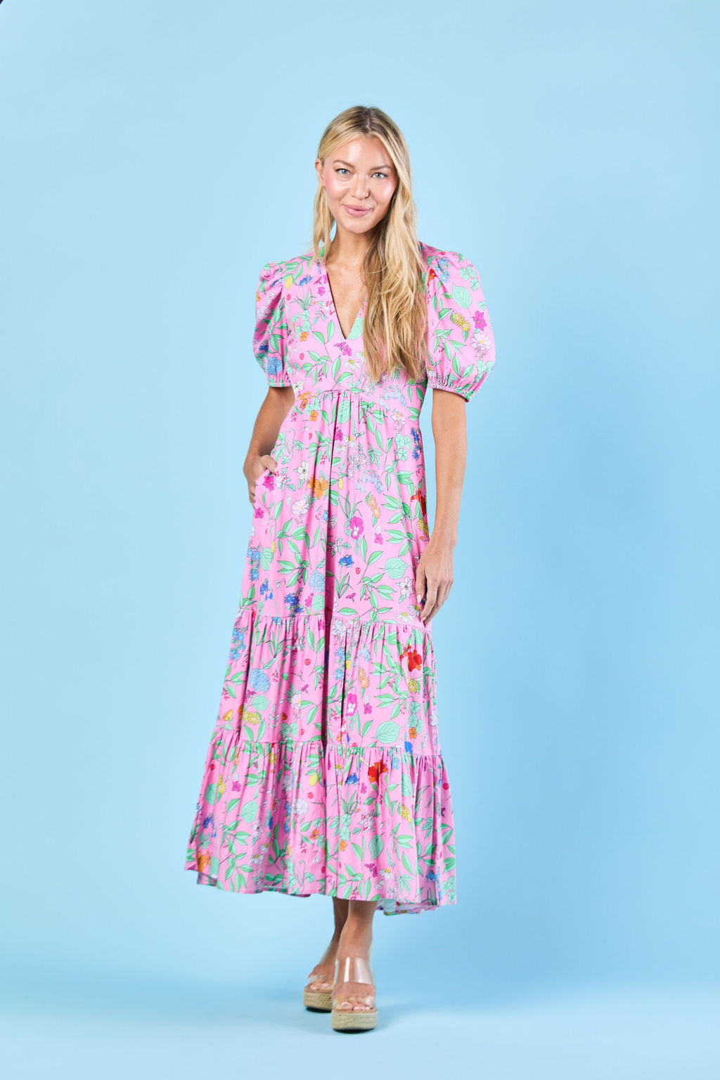 Margot Dress in Pink Wildflower