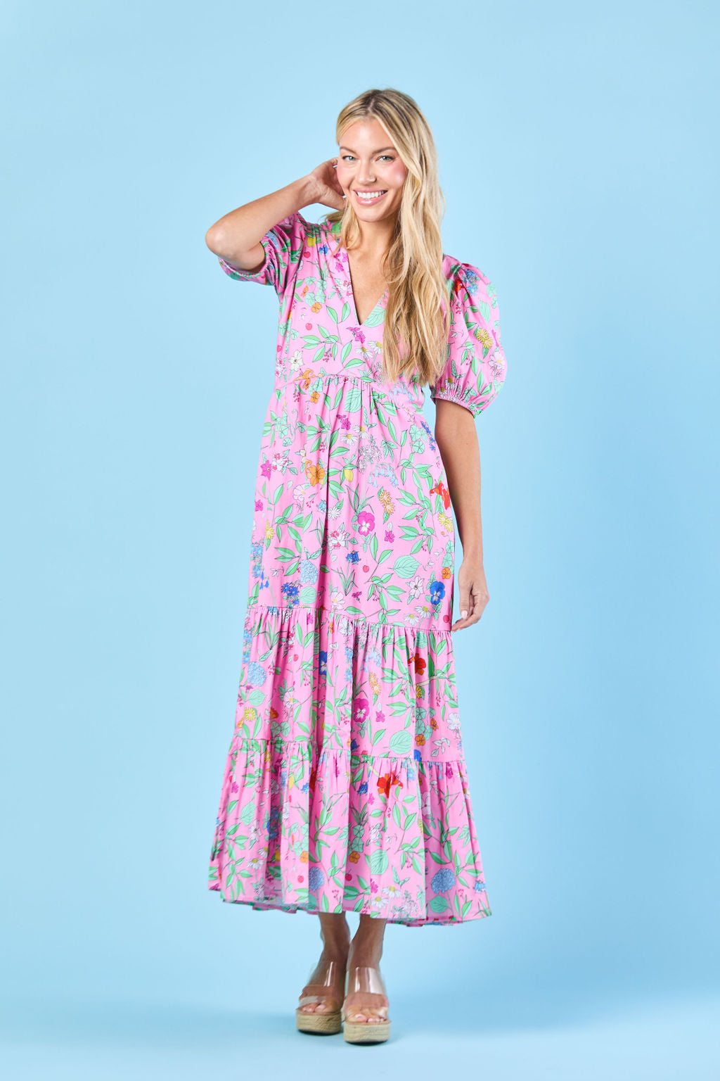 Margot Dress in Pink Wildflower