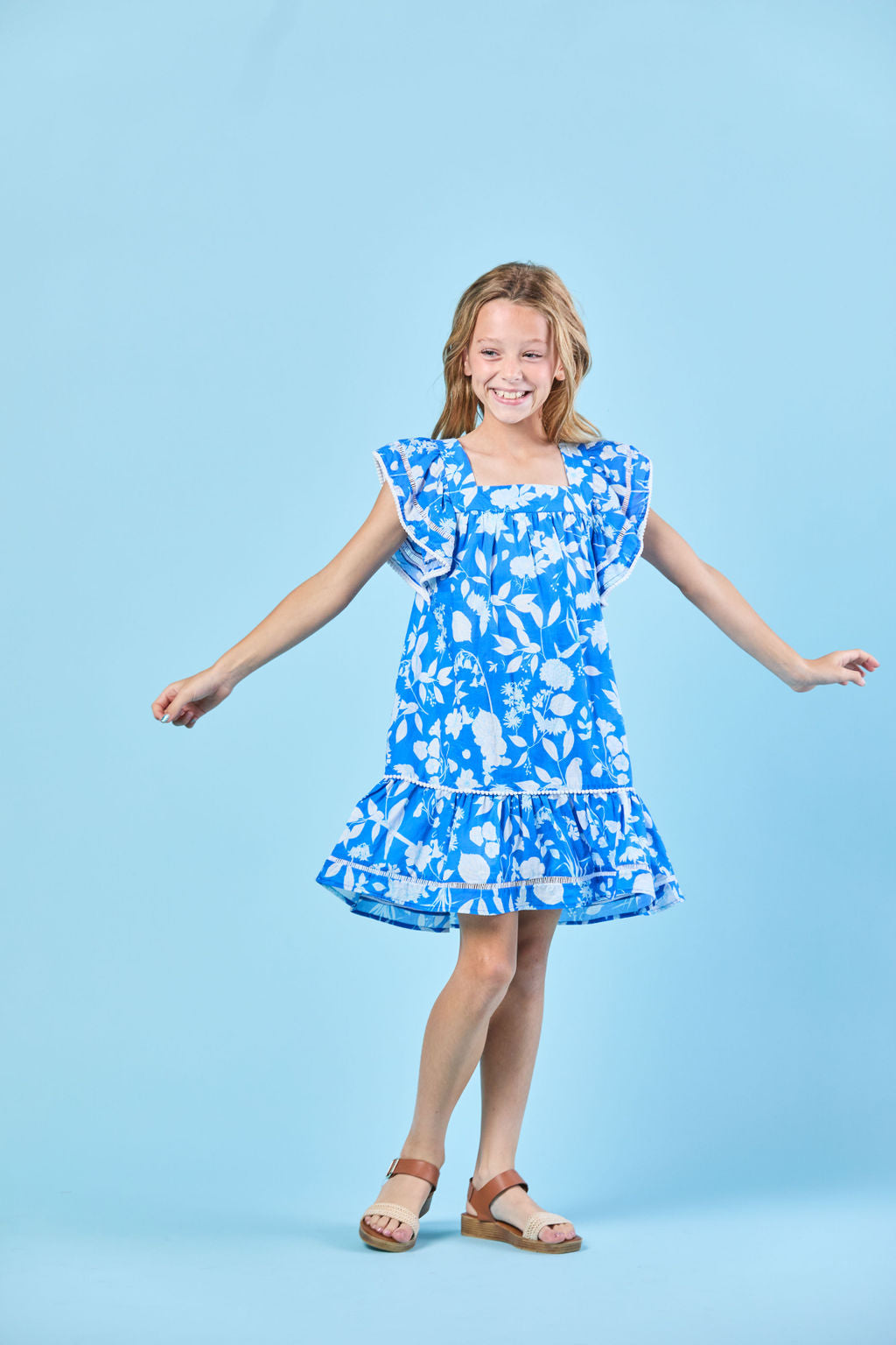 Poppy Dress in Azul Wildflower