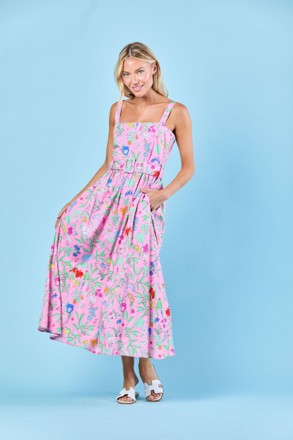 San Miguel Dress in Pink Wildflower