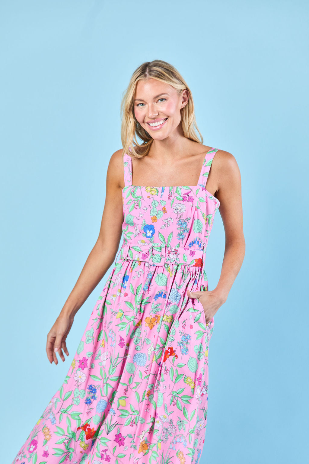 San Miguel Dress in Pink Wildflower