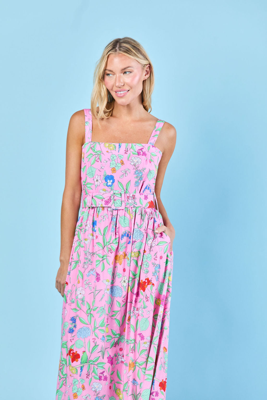 San Miguel Dress in Pink Wildflower