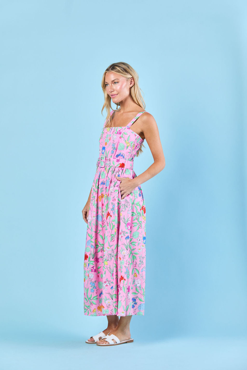 San Miguel Dress in Pink Wildflower