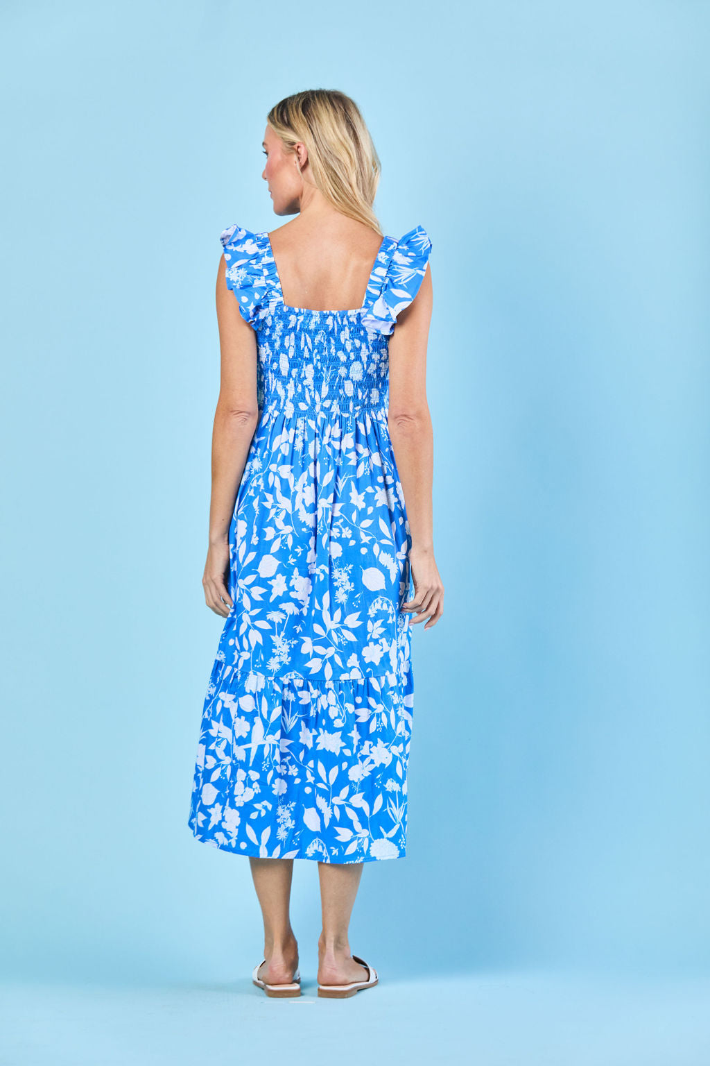 Charlotte Dress in Azul Wildflower