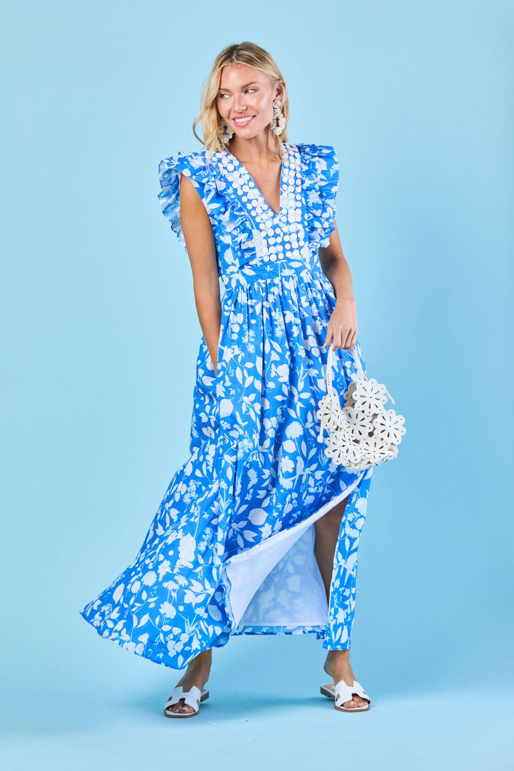 Stacey Dress in Azul Wildflower