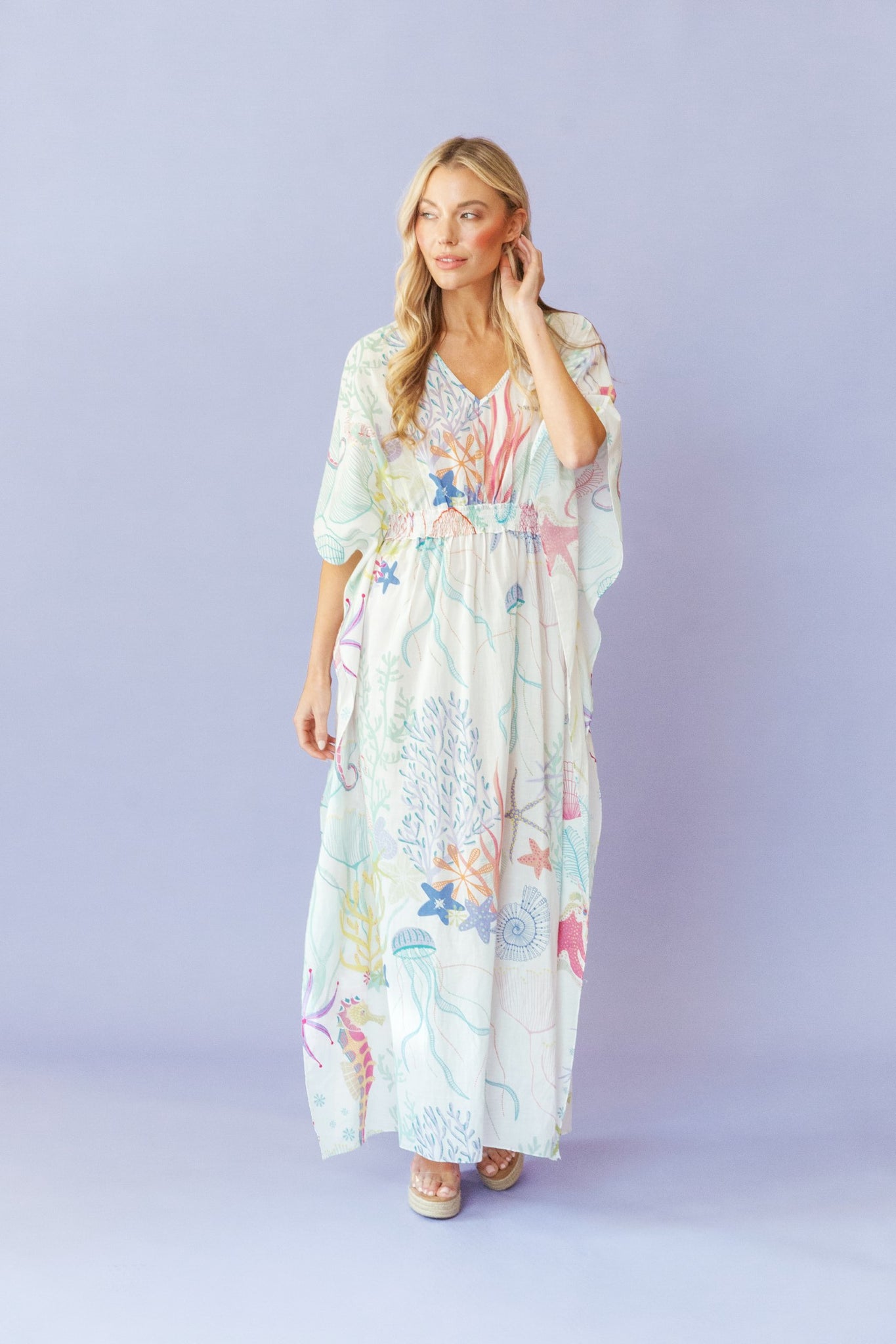 Christy Caftan in Under the Sea White