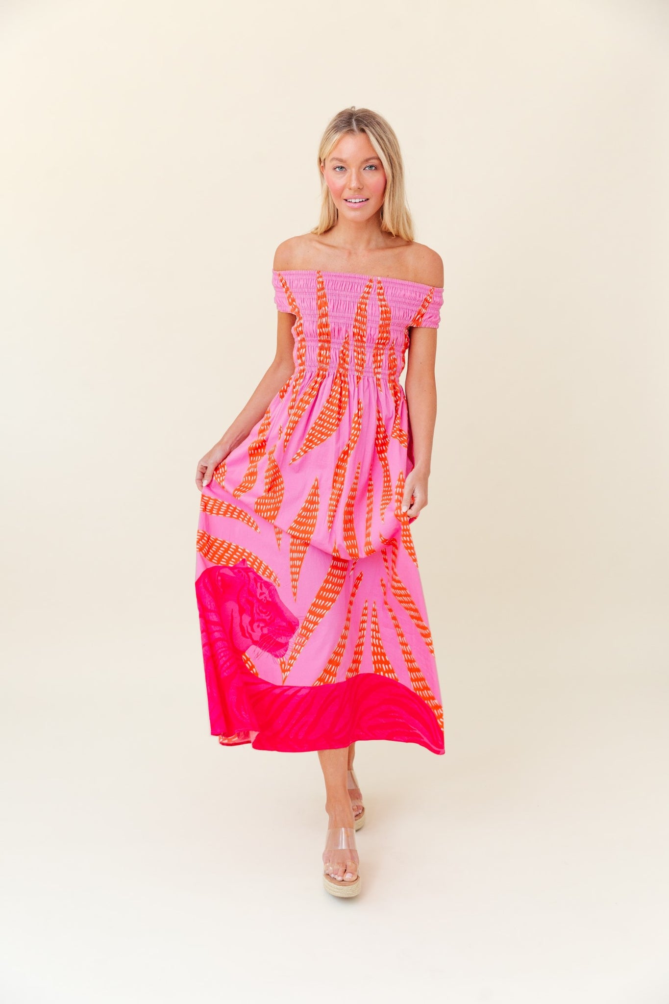 Beth Dress in Candy Pink Tigress
