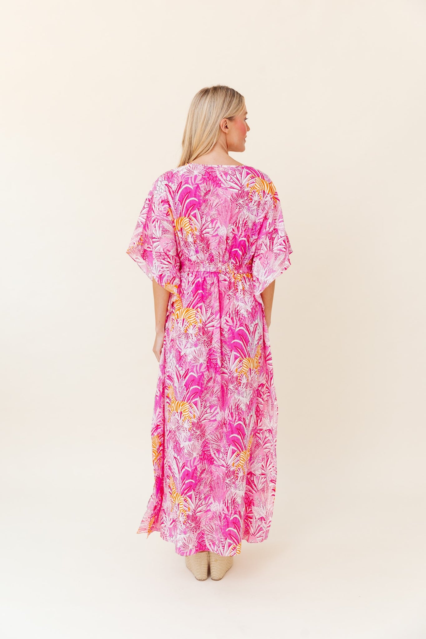 Christy Caftan in Bubblegum Zebra Soirée