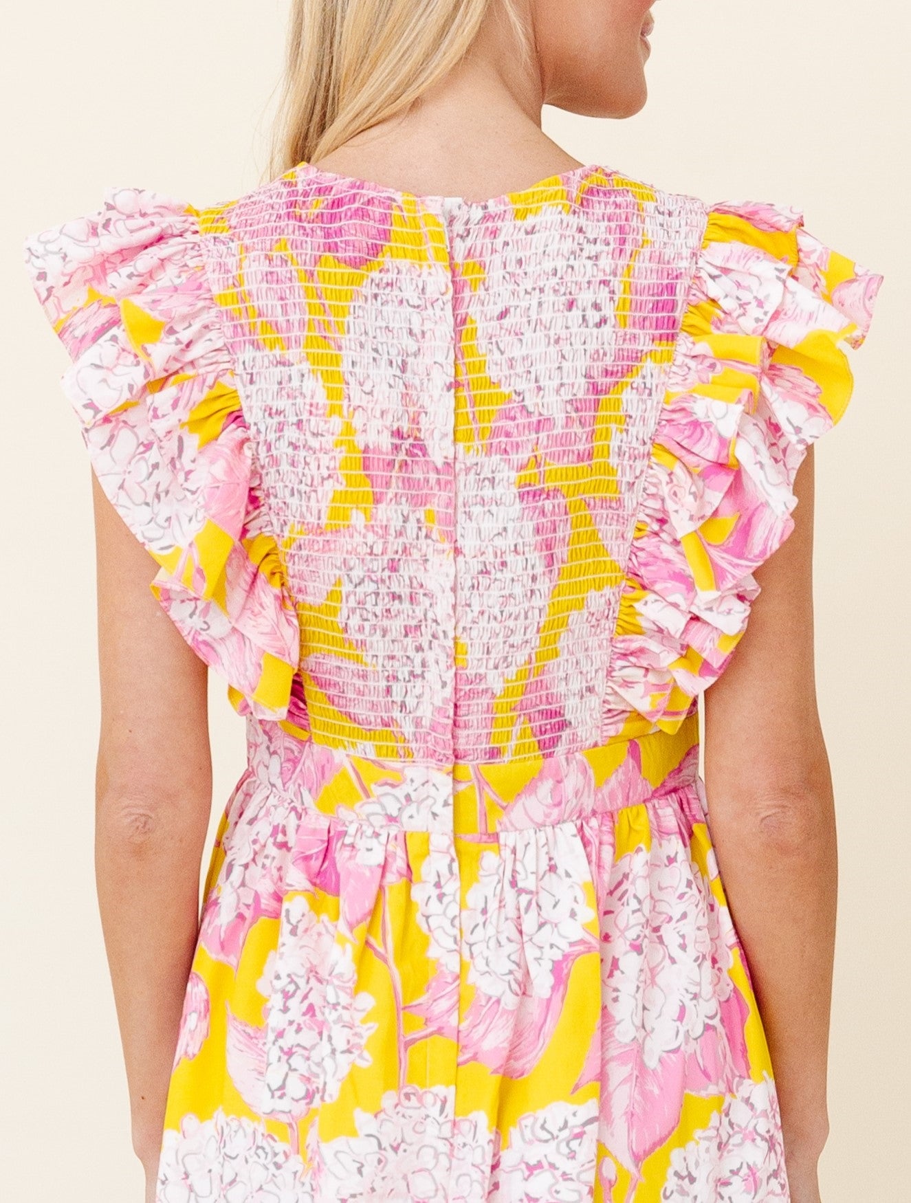 Stacey Dress in Pink Lemonade Hydrangea
