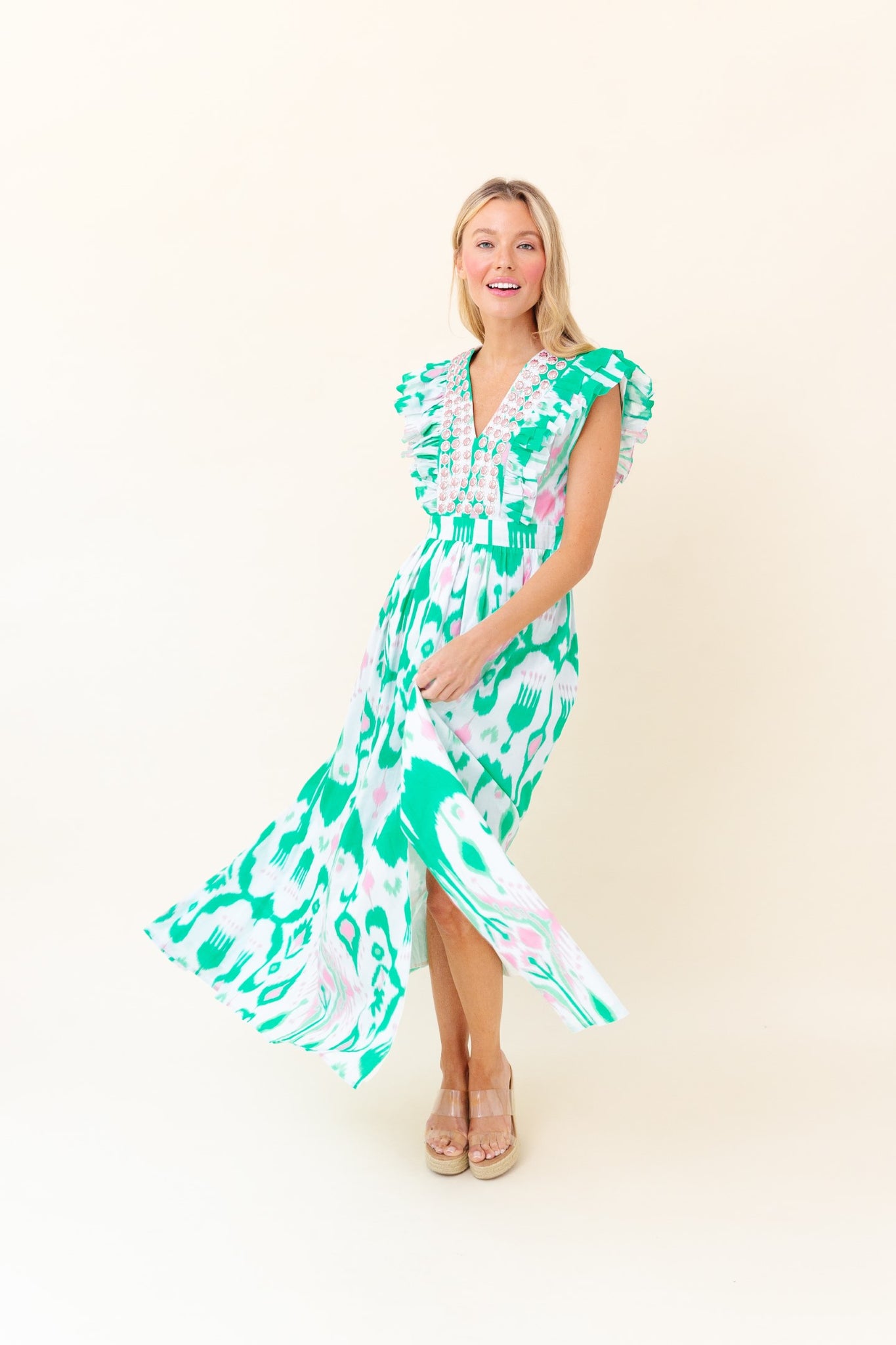 Stacey Dress in Worth Avenue Ikat