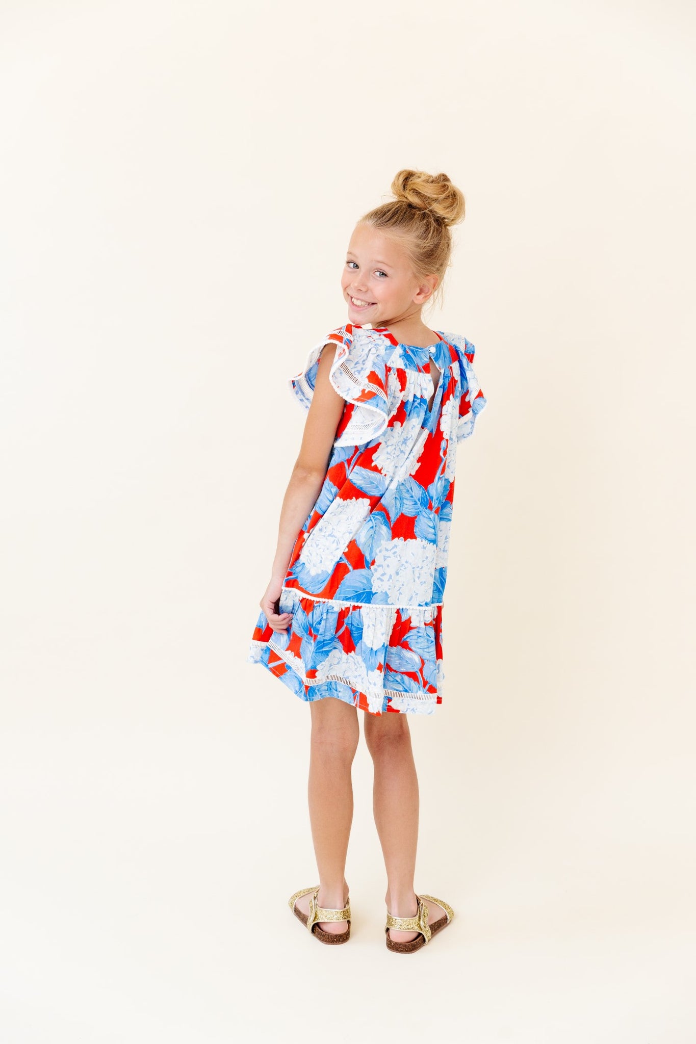 Poppy Dress in Americana Hydrangea