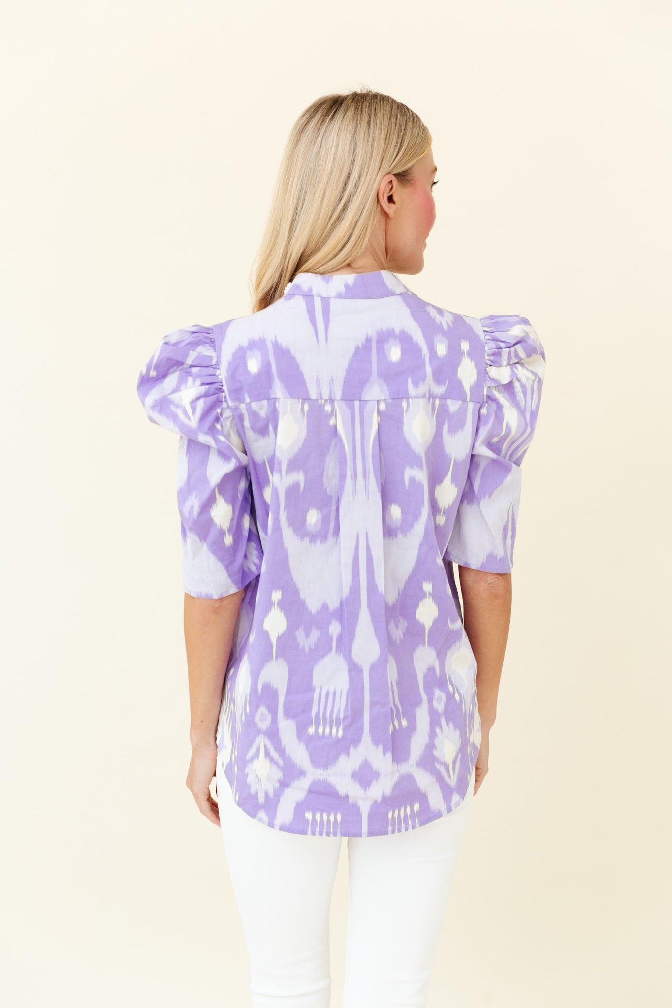 Natalie Blouse in Wisteria Ikat