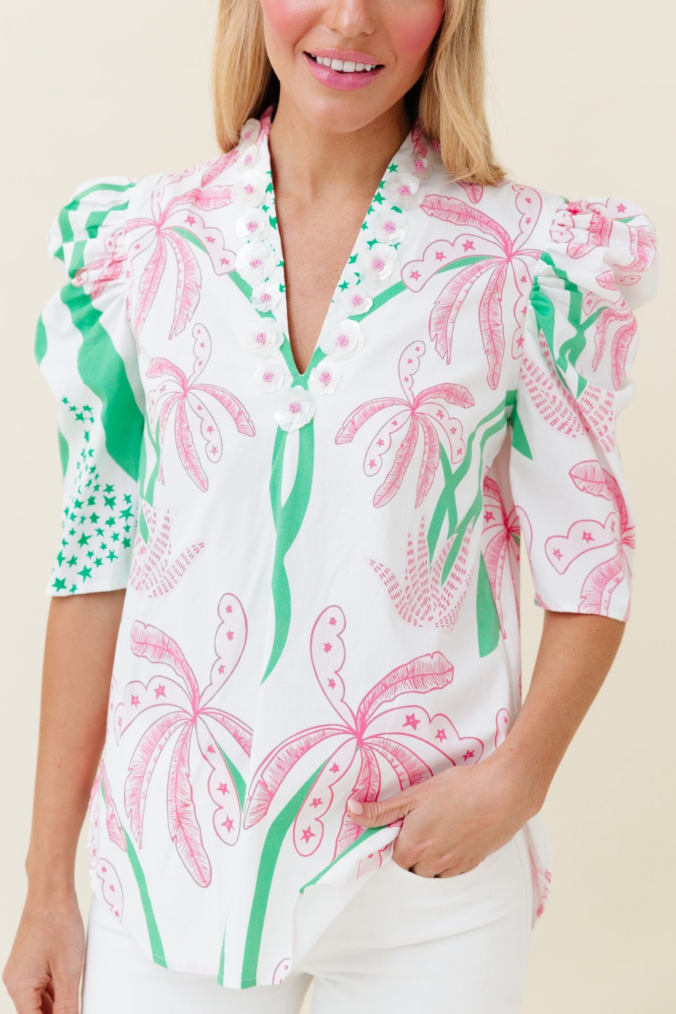 Natalie Blouse in Worth Avenue Palm