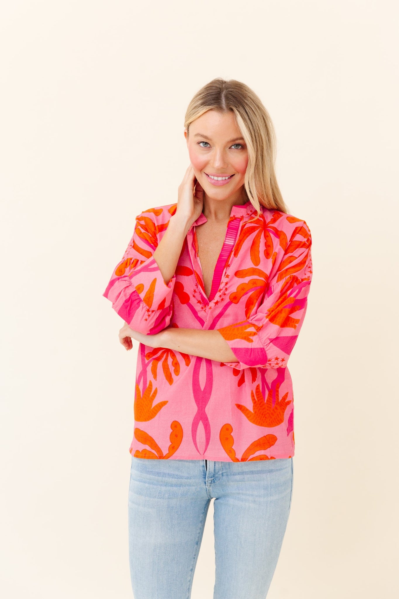 Drew Blouse in King Street Palm