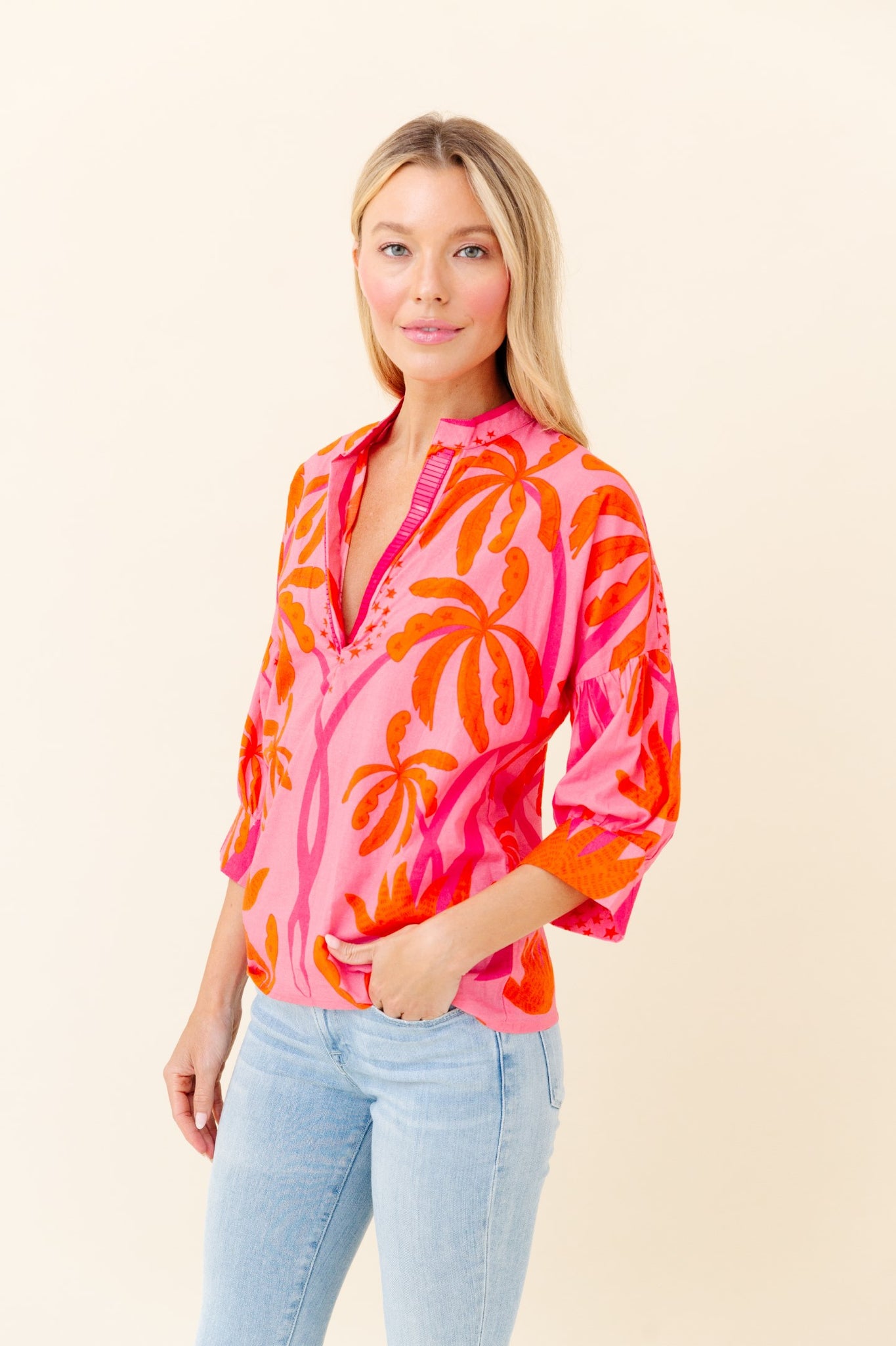 Drew Blouse in King Street Palm