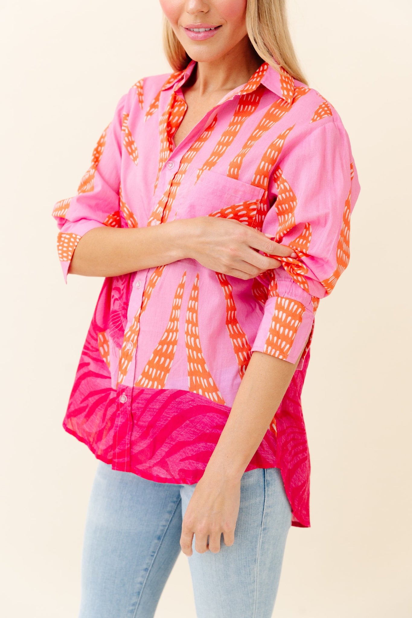 Fern Blouse in Candy Pink Tigress