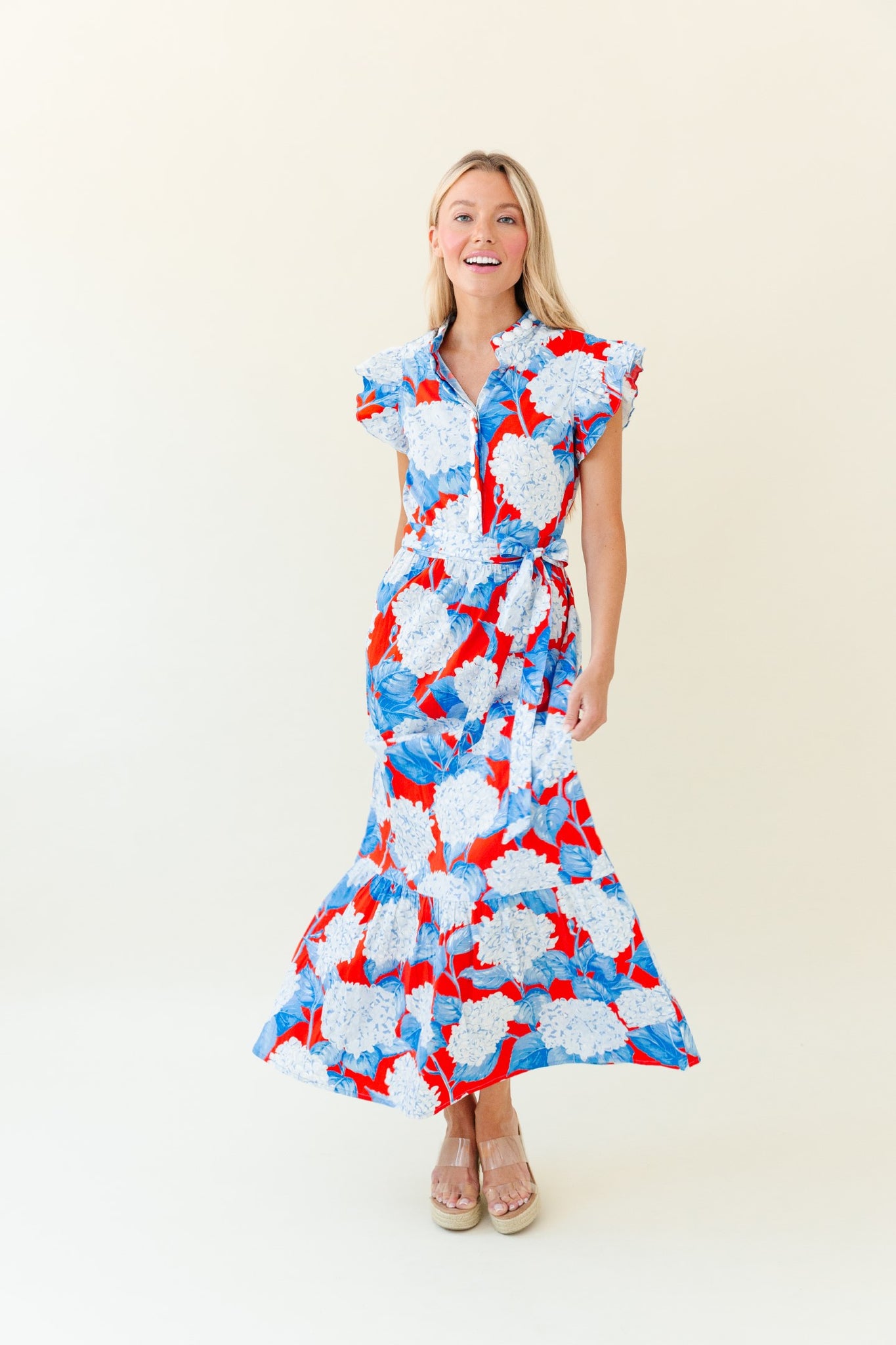 Taylor Dress in Americana Hydrangea