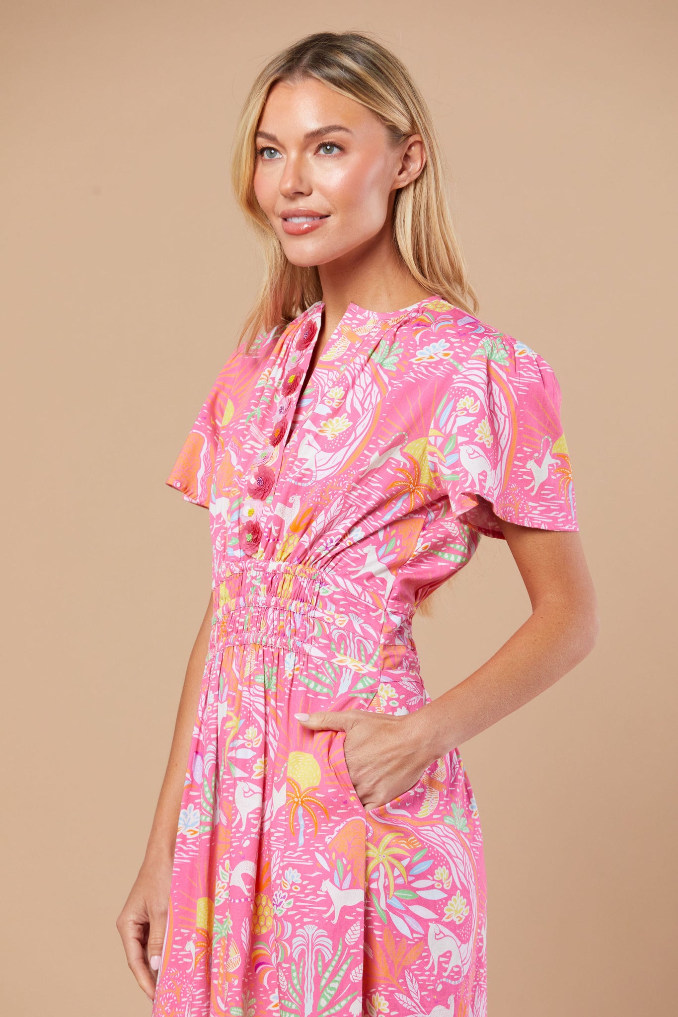 Eloise Dress in Whimsical Island Sunrise