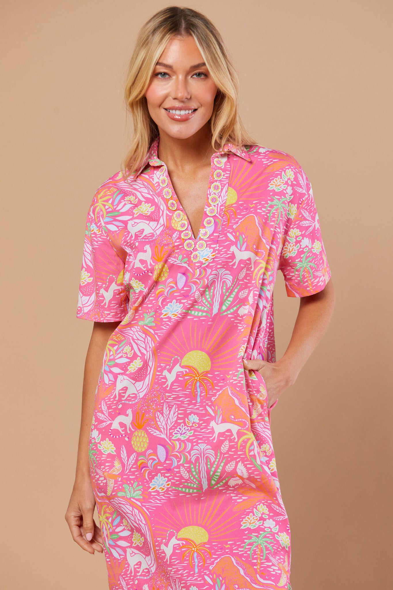 Reese Dress in Whimsical Island Sunrise