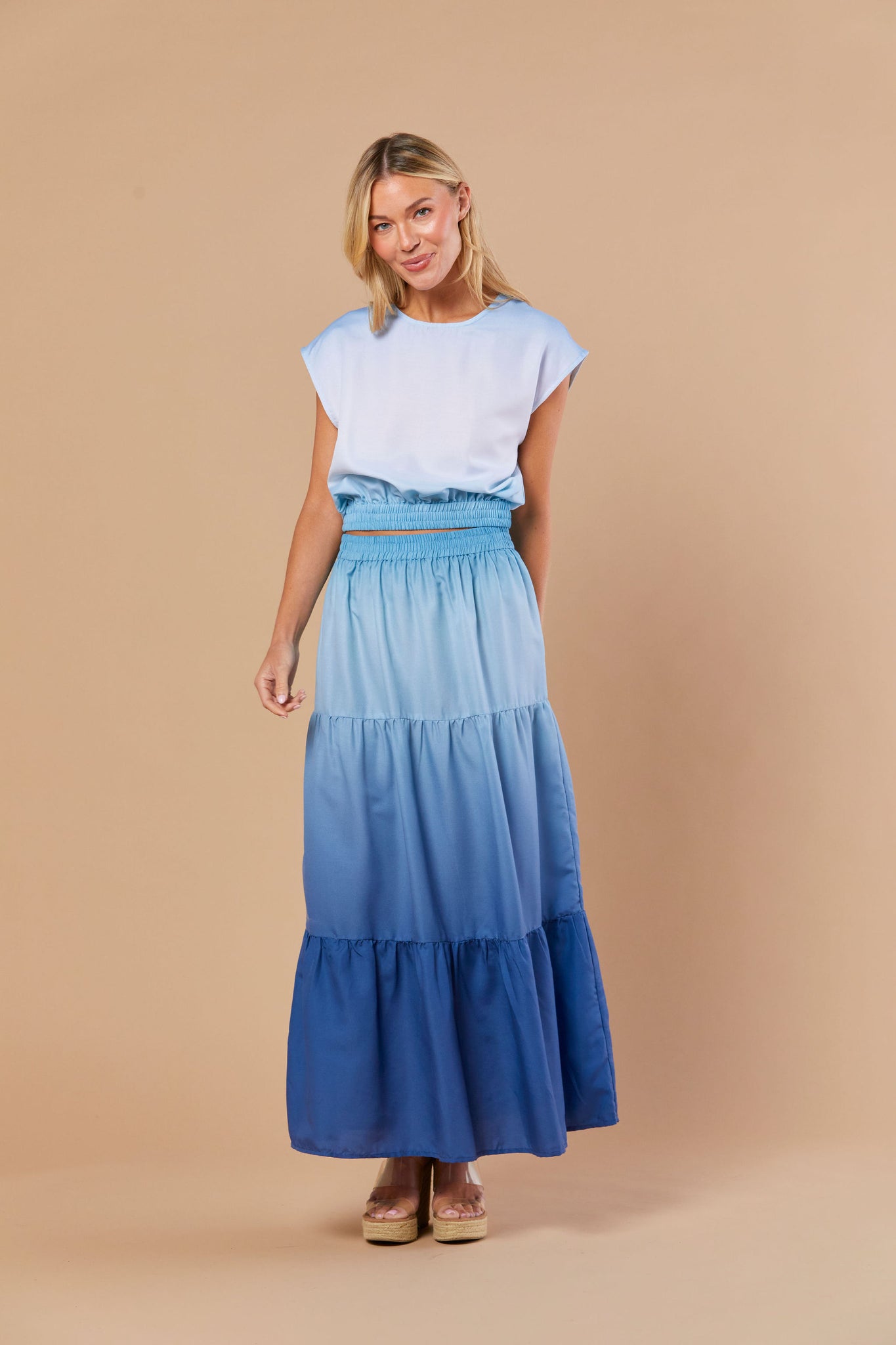 Gardenia Skirt in Seaglass Ombre