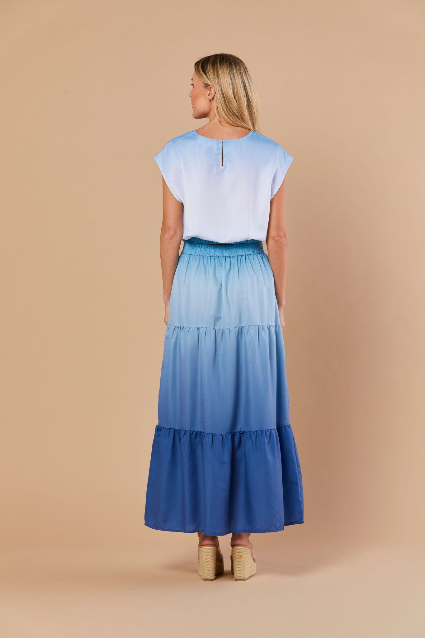 Gardenia Skirt in Seaglass Ombre