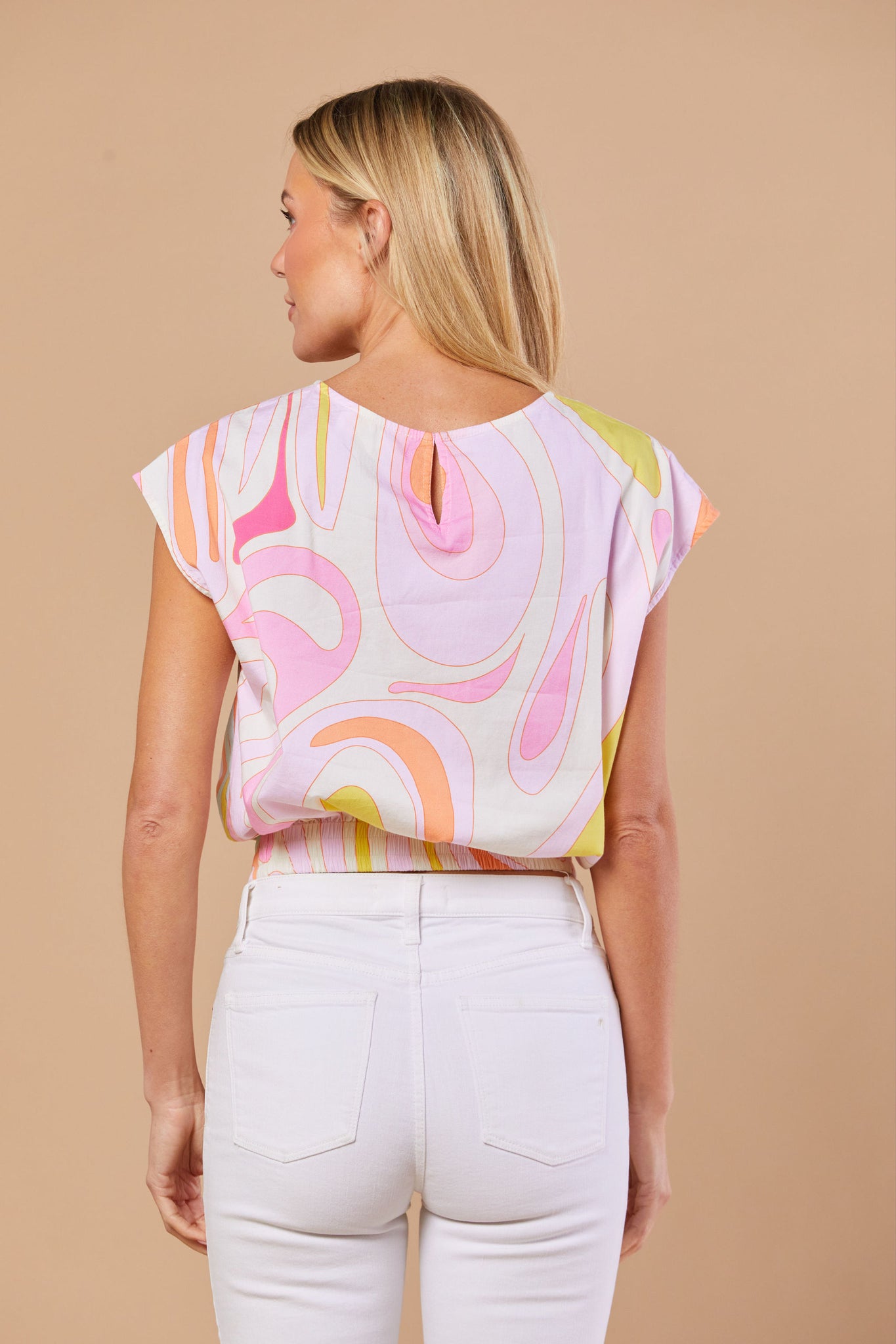 Gardenia Blouse in Peony Wave