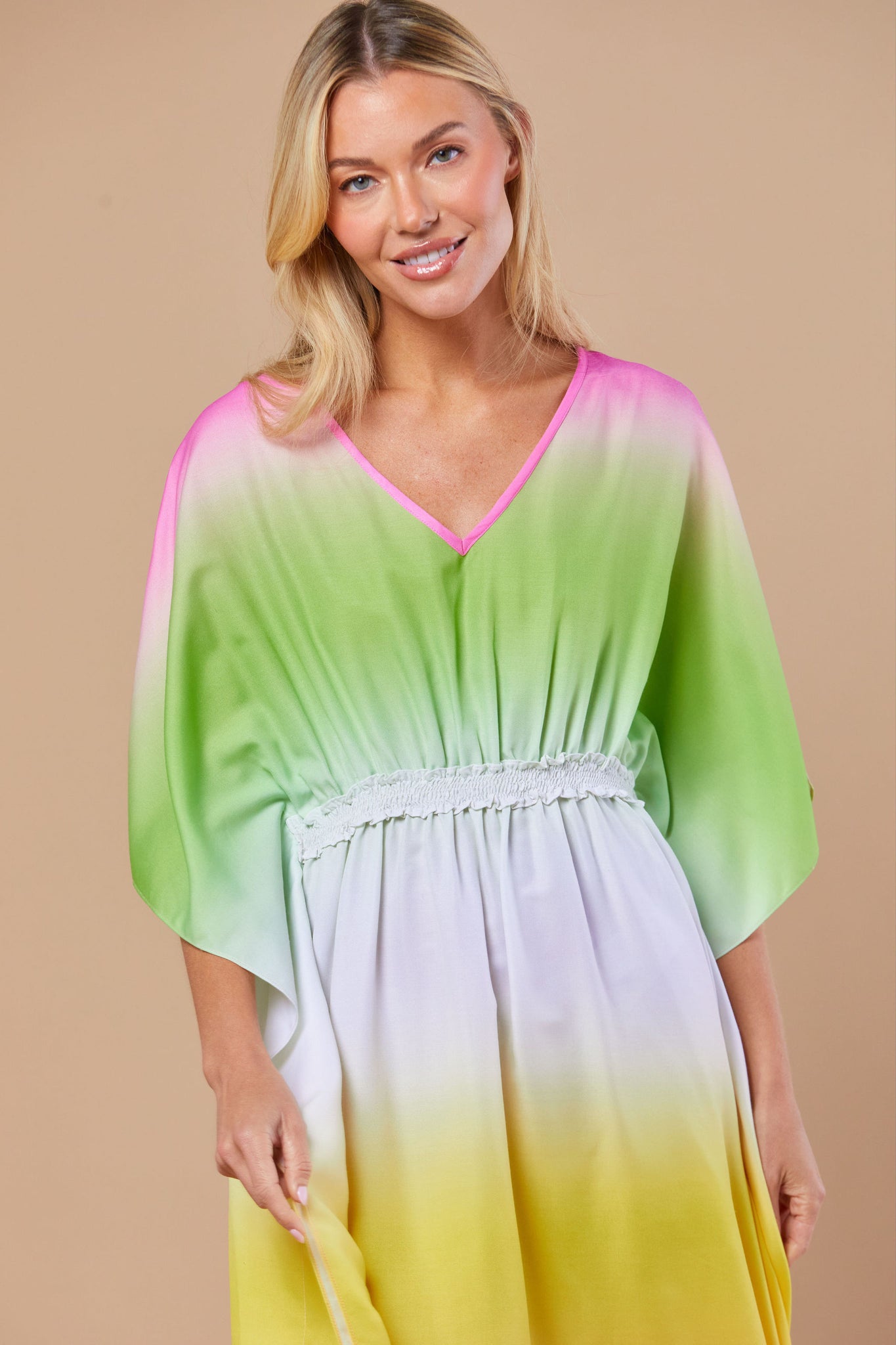 Christy Caftan in Bubblegum Ombre