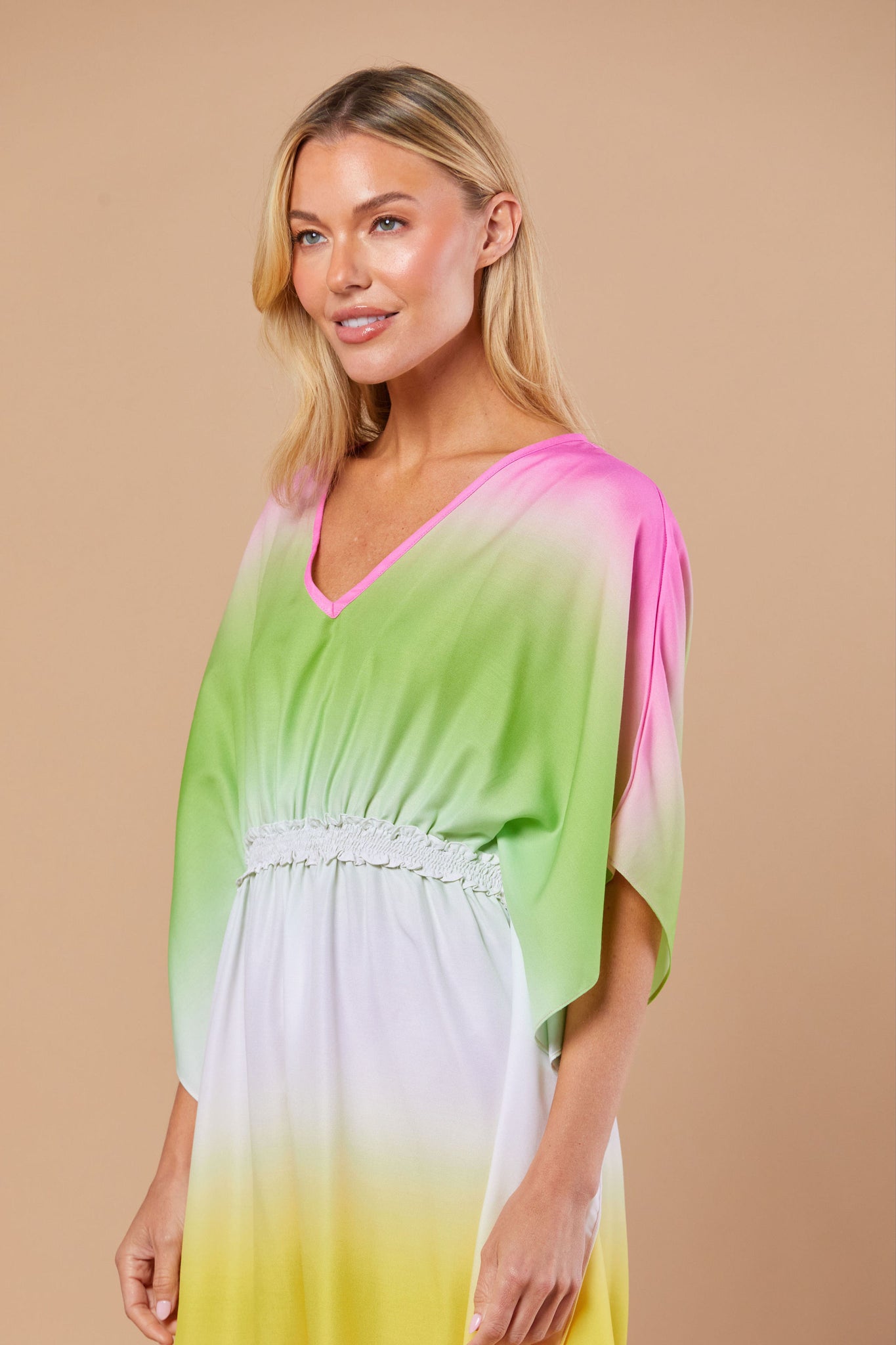 Christy Caftan in Bubblegum Ombre