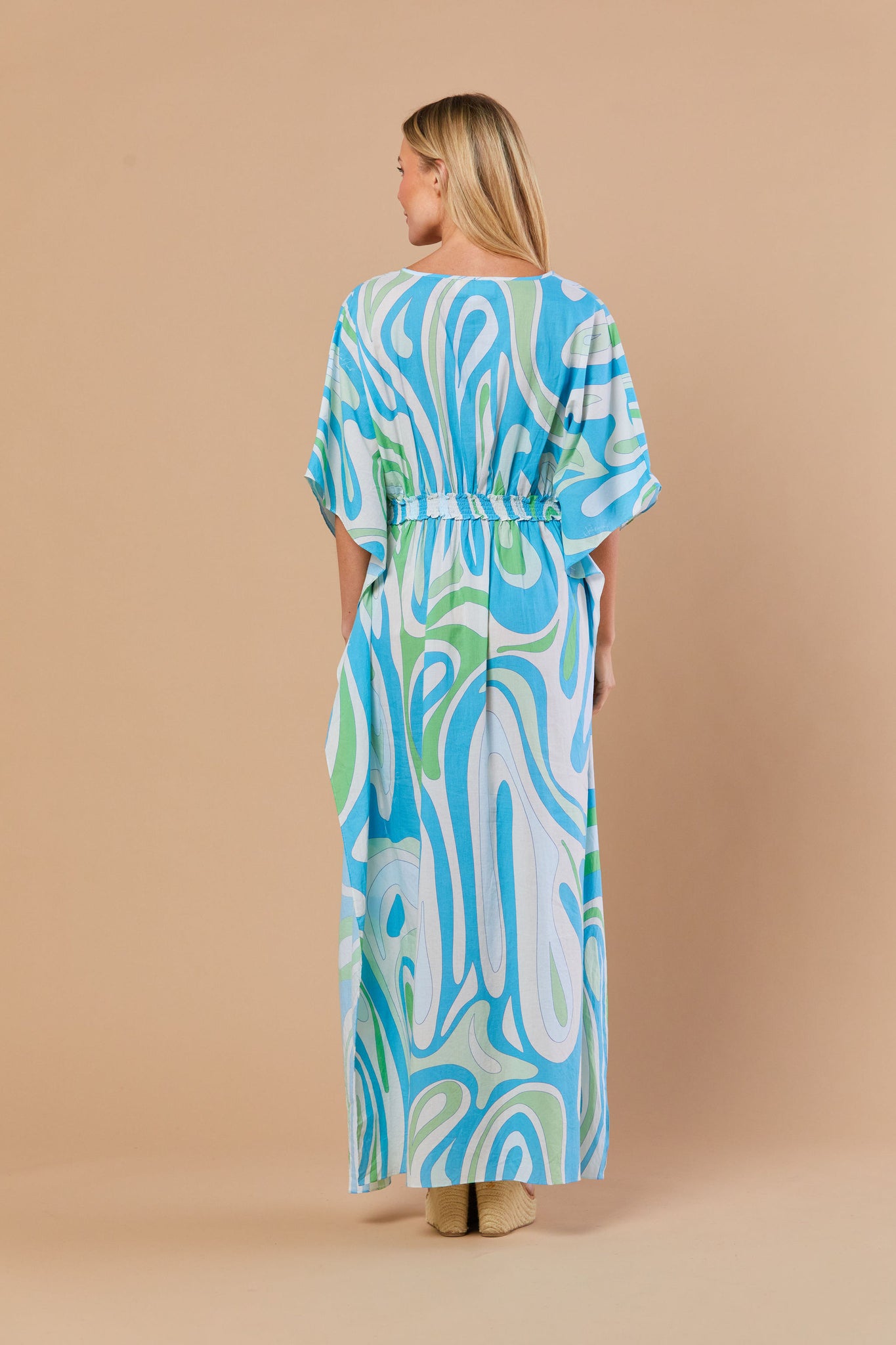 Christy Caftan in Seaglass Wave