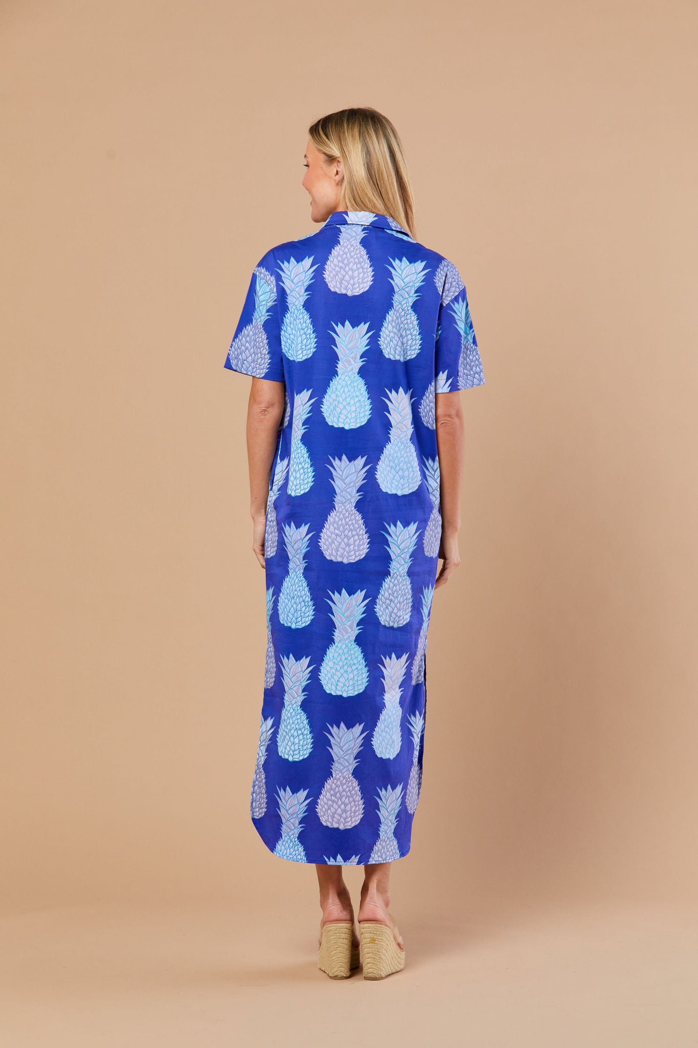 Reese Dress in Indigo Pineapple