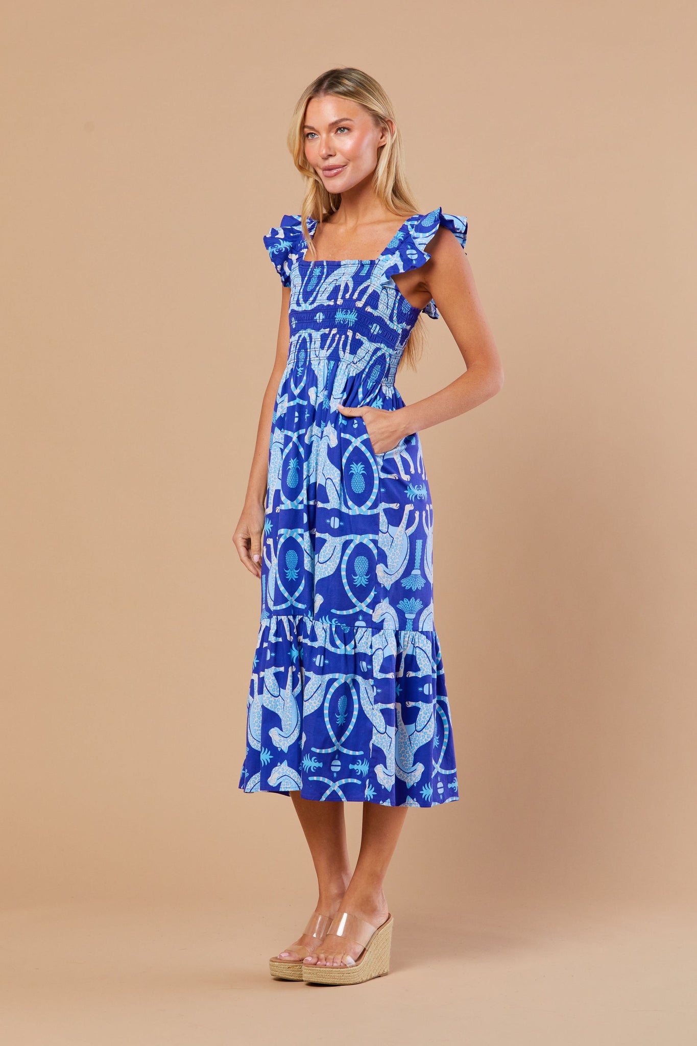 Charlotte Dress in Lapis Prowess