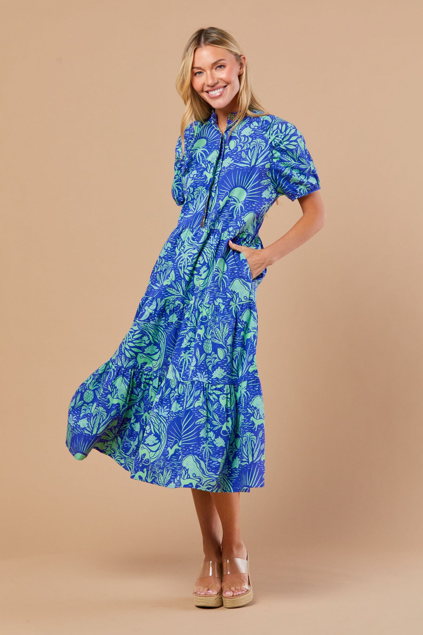 Kimbell Dress in Whimsical Island Eve