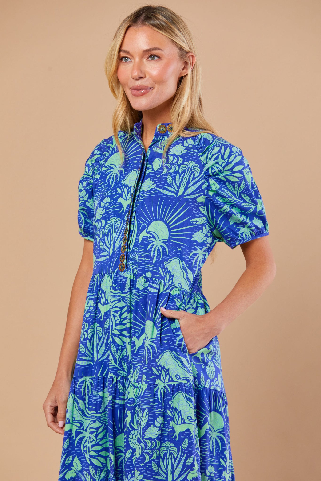 Kimbell Dress in Whimsical Island Eve