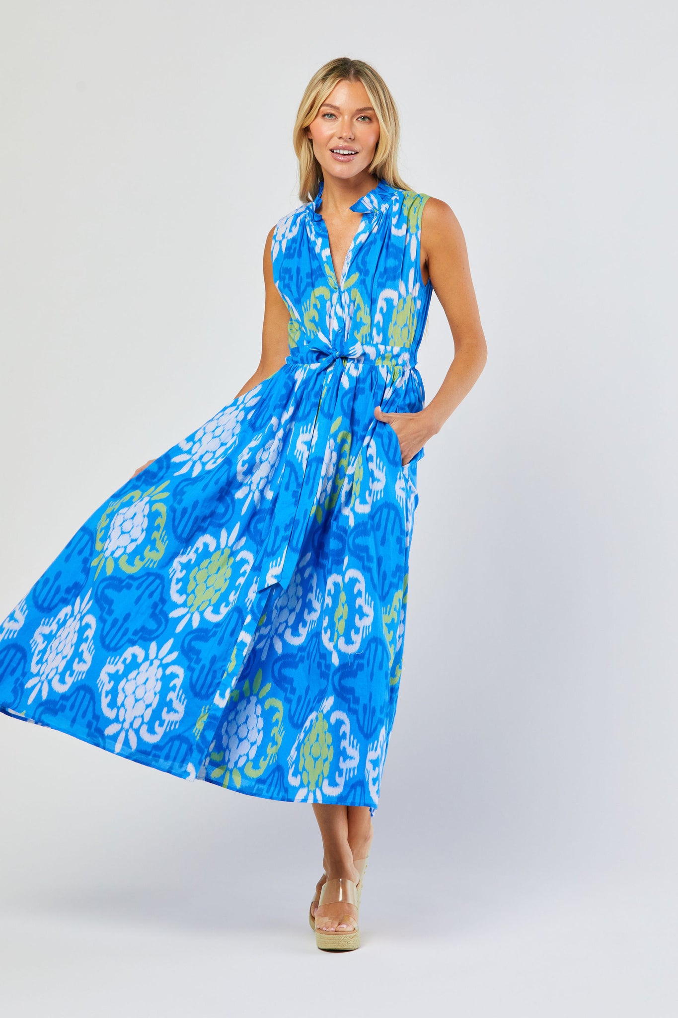 Ivy Dress in Blue Lagoon Pineapple