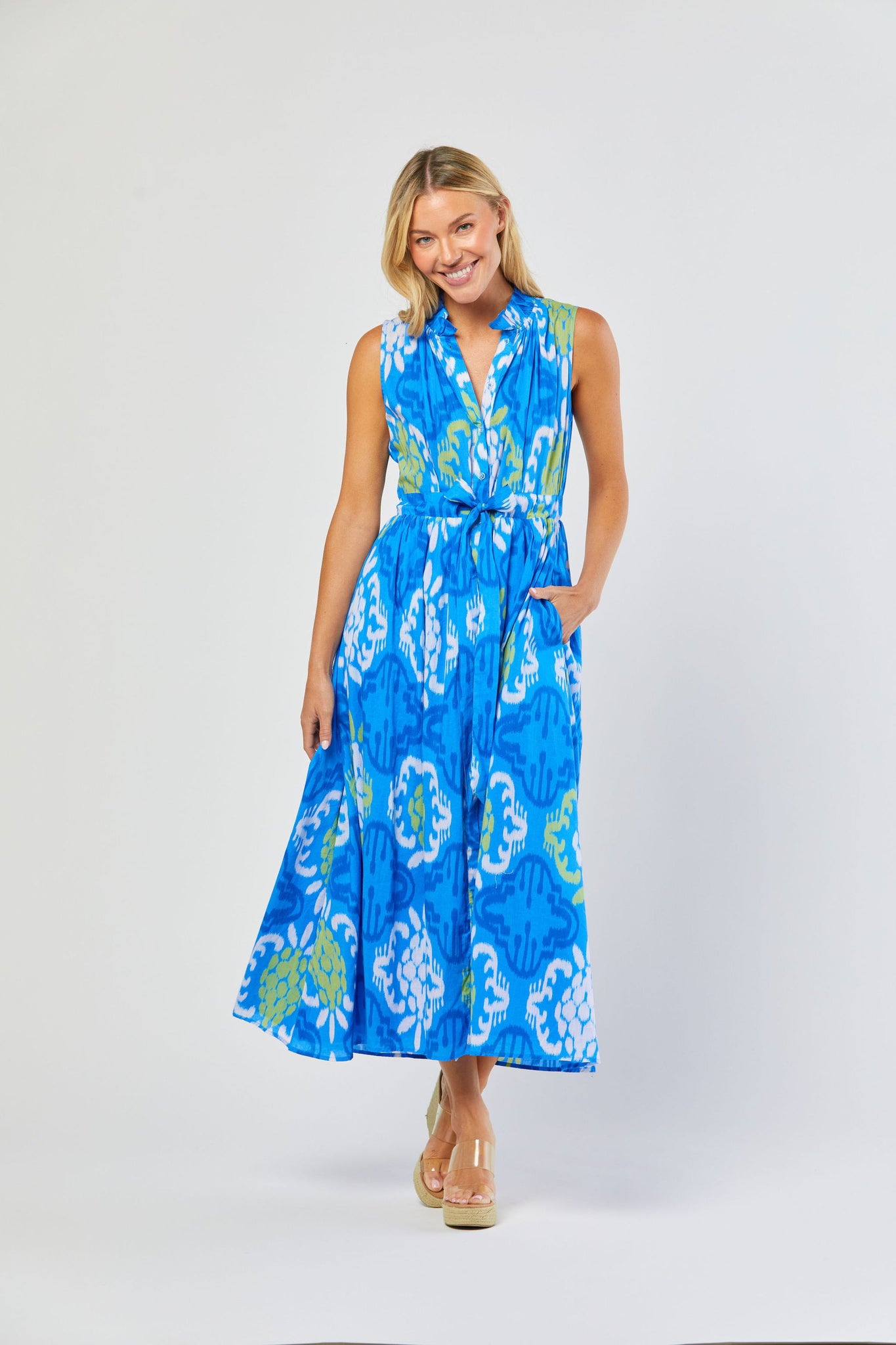 Ivy Dress in Blue Lagoon Pineapple