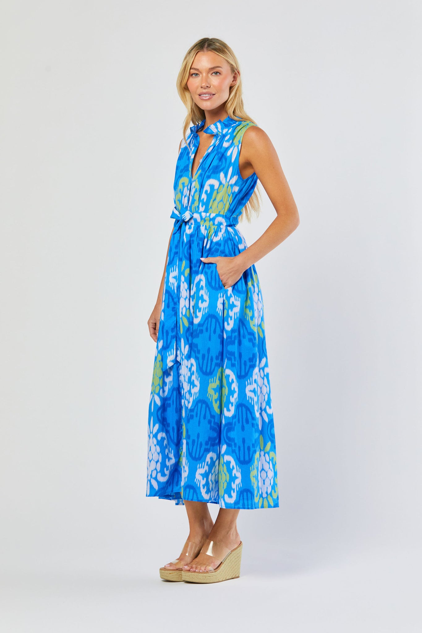 Ivy Dress in Blue Lagoon Pineapple