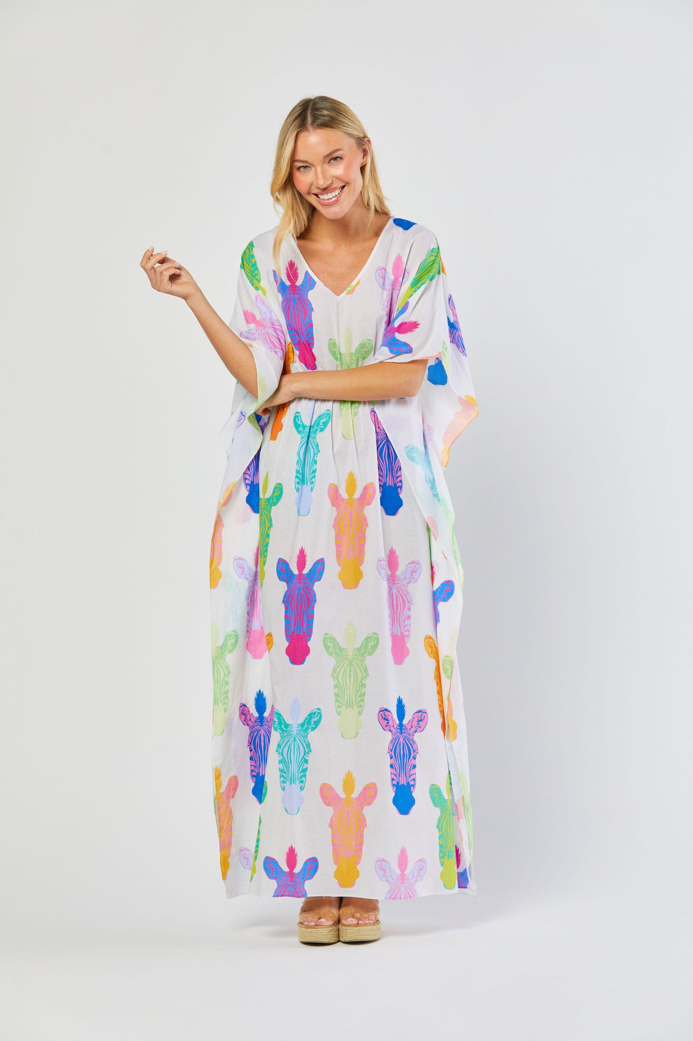 Christy Caftan in Summer Zebra