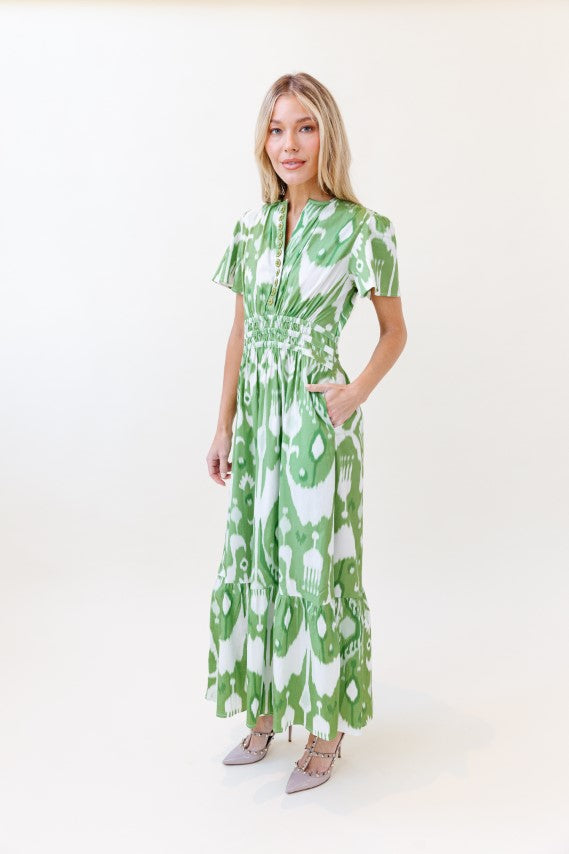 Eloise Dress in Apple Ikat