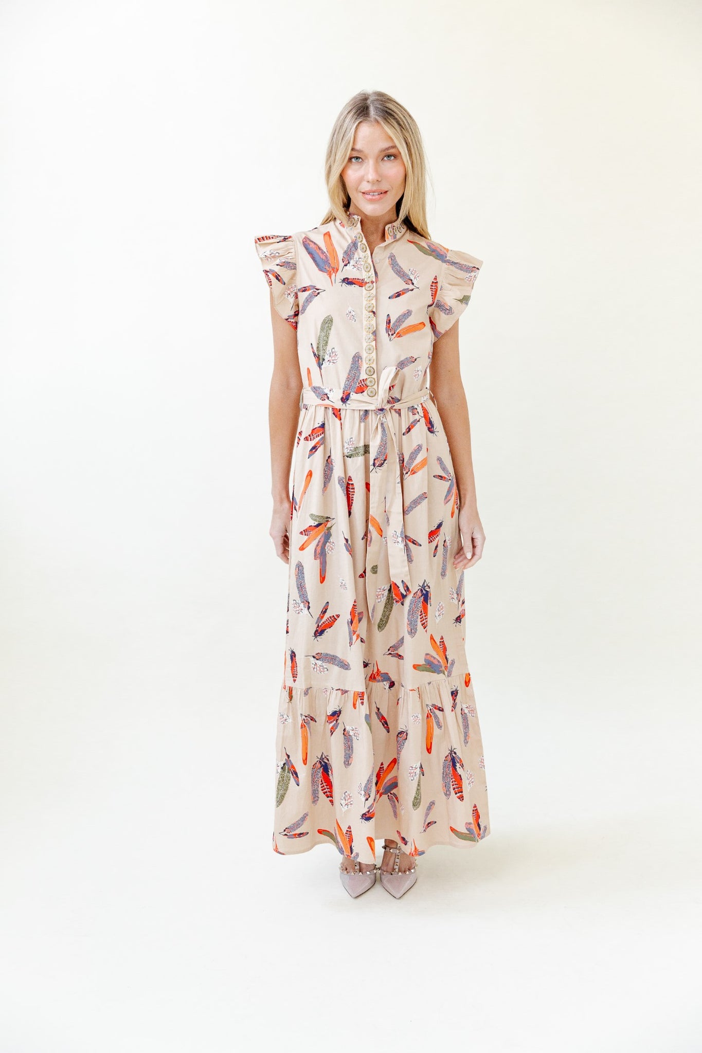 Taylor Dress in Buff Plume