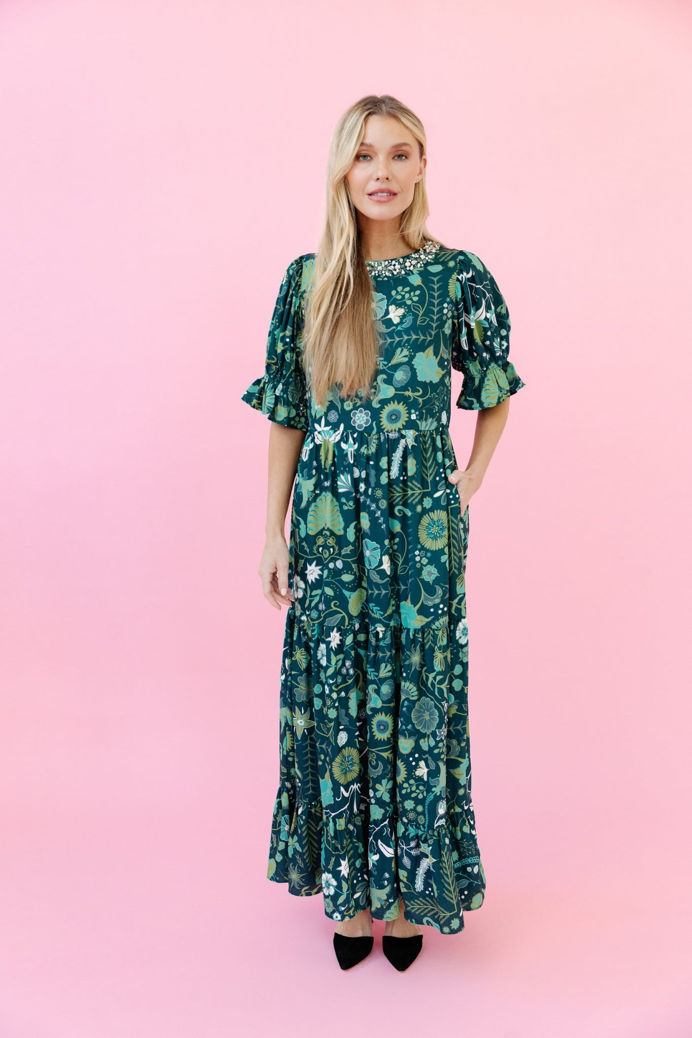 Michola Dress in Spruce Floral