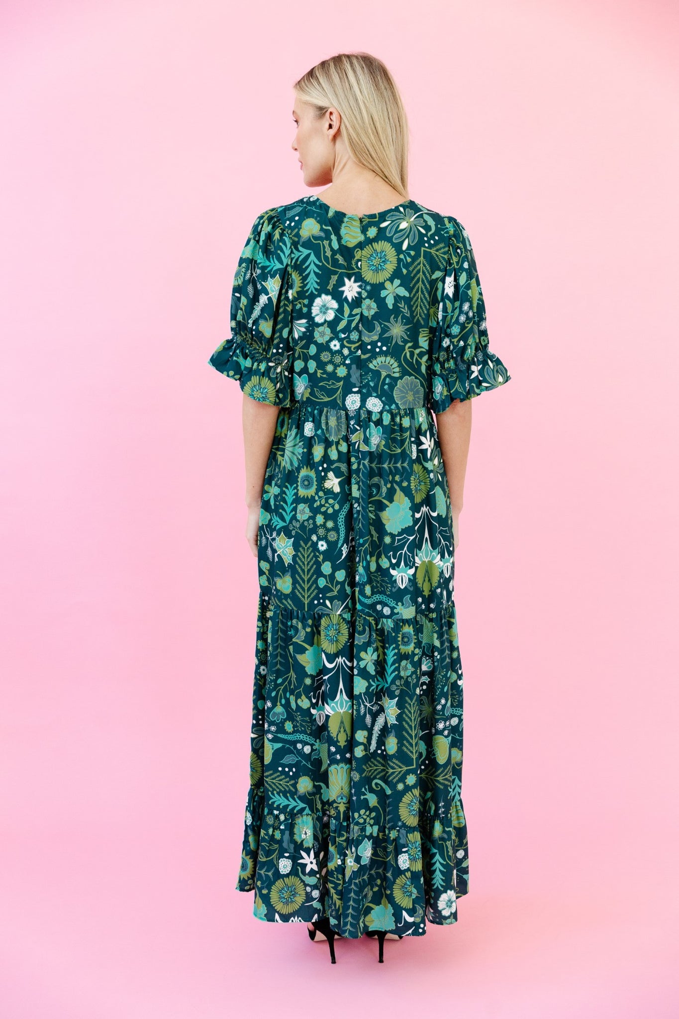 Michola Dress in Spruce Floral