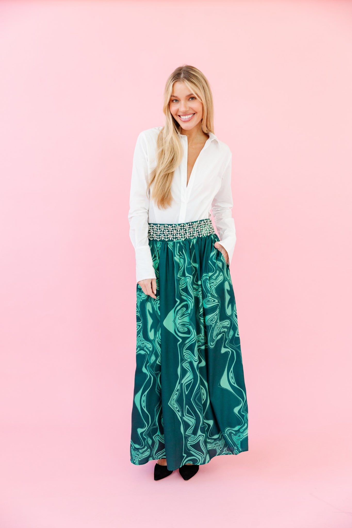 Lillian Skirt in Emerald Marble