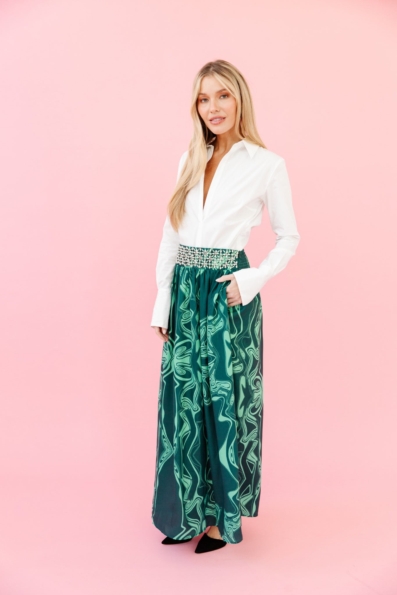 Lillian Skirt in Emerald Marble