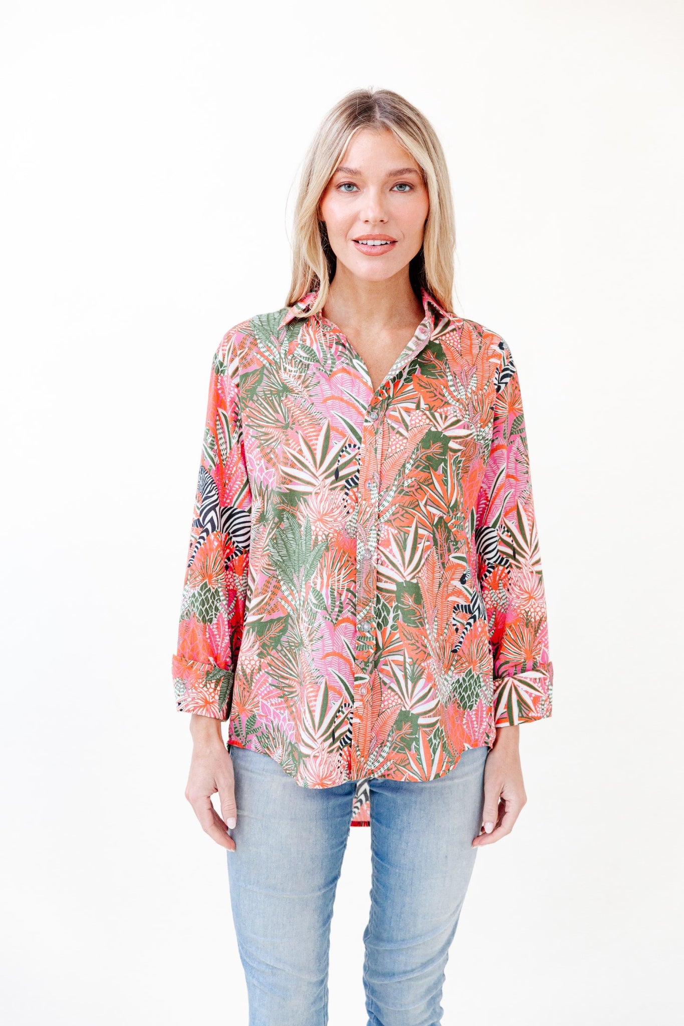 Fern Blouse in Sunrise Zebra Soirée