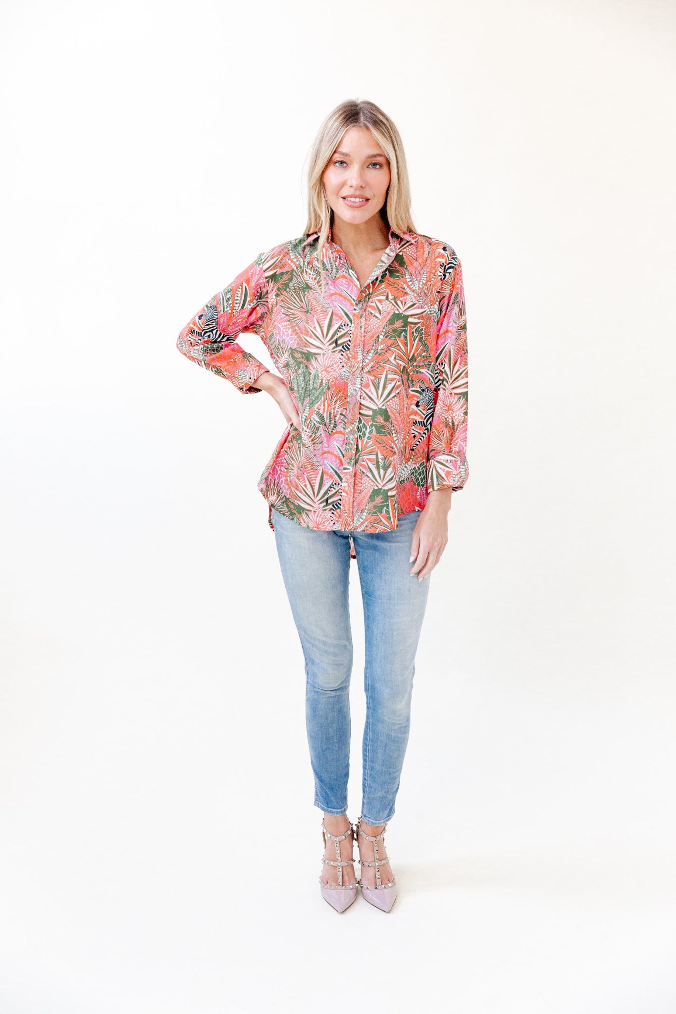 Fern Blouse in Sunrise Zebra Soirée