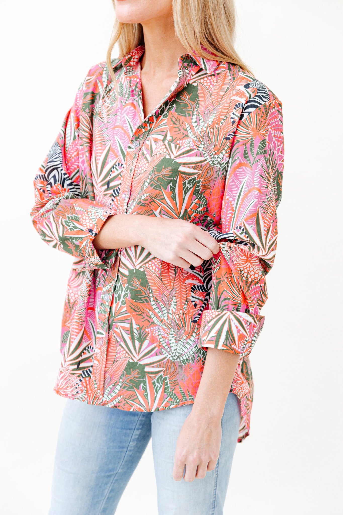 Fern Blouse in Sunrise Zebra Soirée