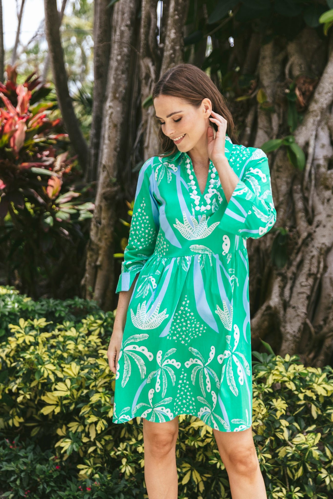 Lucy Dress in Aruba Palm